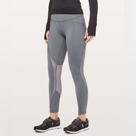 Lululemon Women’s Run Smoothly 7/8 Leggings Grey Size 8 Activewear Athletic - Picture 2 of 9